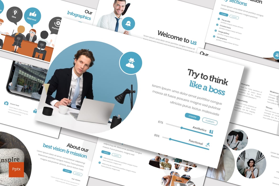 Bossque - Template PowerPoint Kreatif dan Minimalis