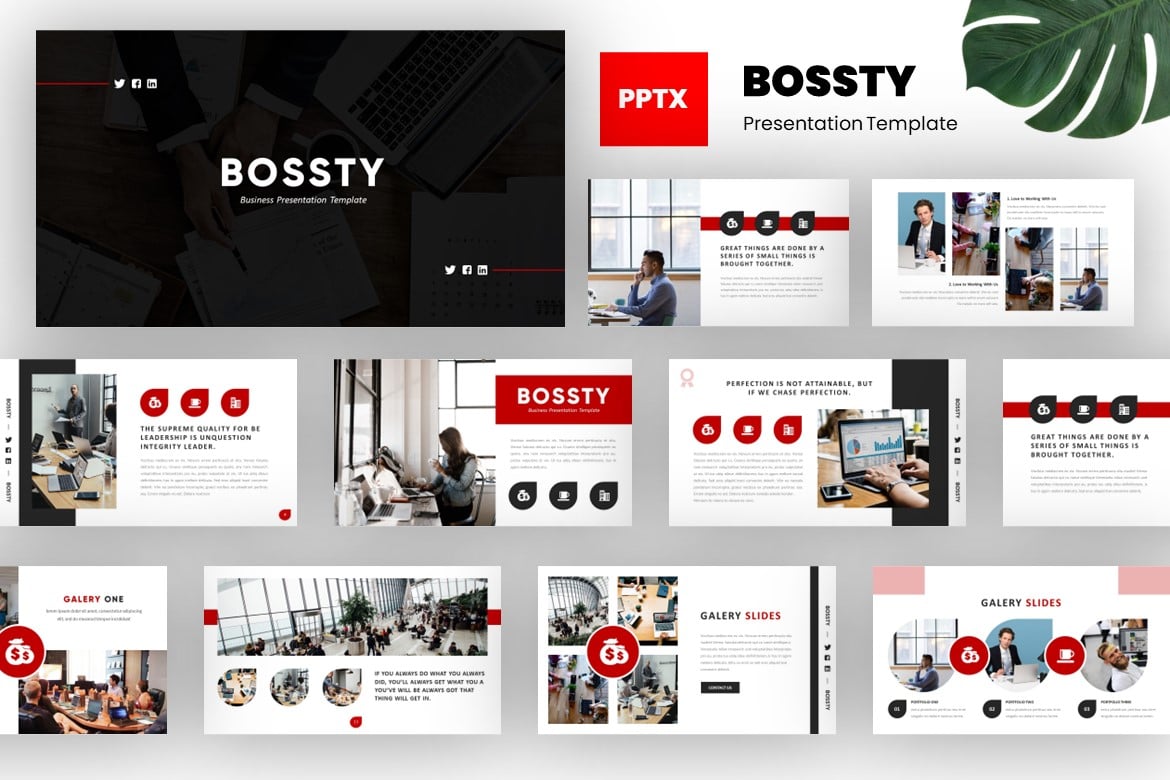 Template Presentasi Bisnis Bossty - Powerpoint Modern dan Profesional