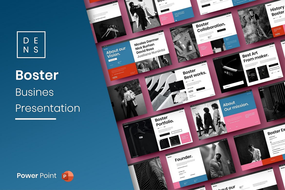 Boster – Template PowerPoint Bisnis yang Menarik