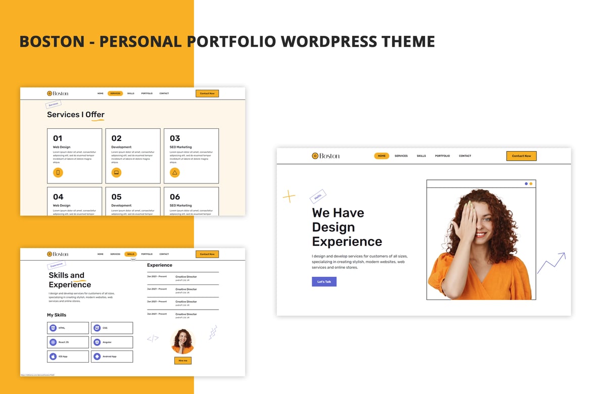 Tema WordPress Portfolio Pribadi Boston yang Modern dan Responsif