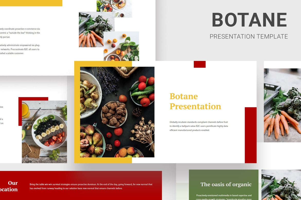 Botane - Template PowerPoint Makanan Organik yang Menarik