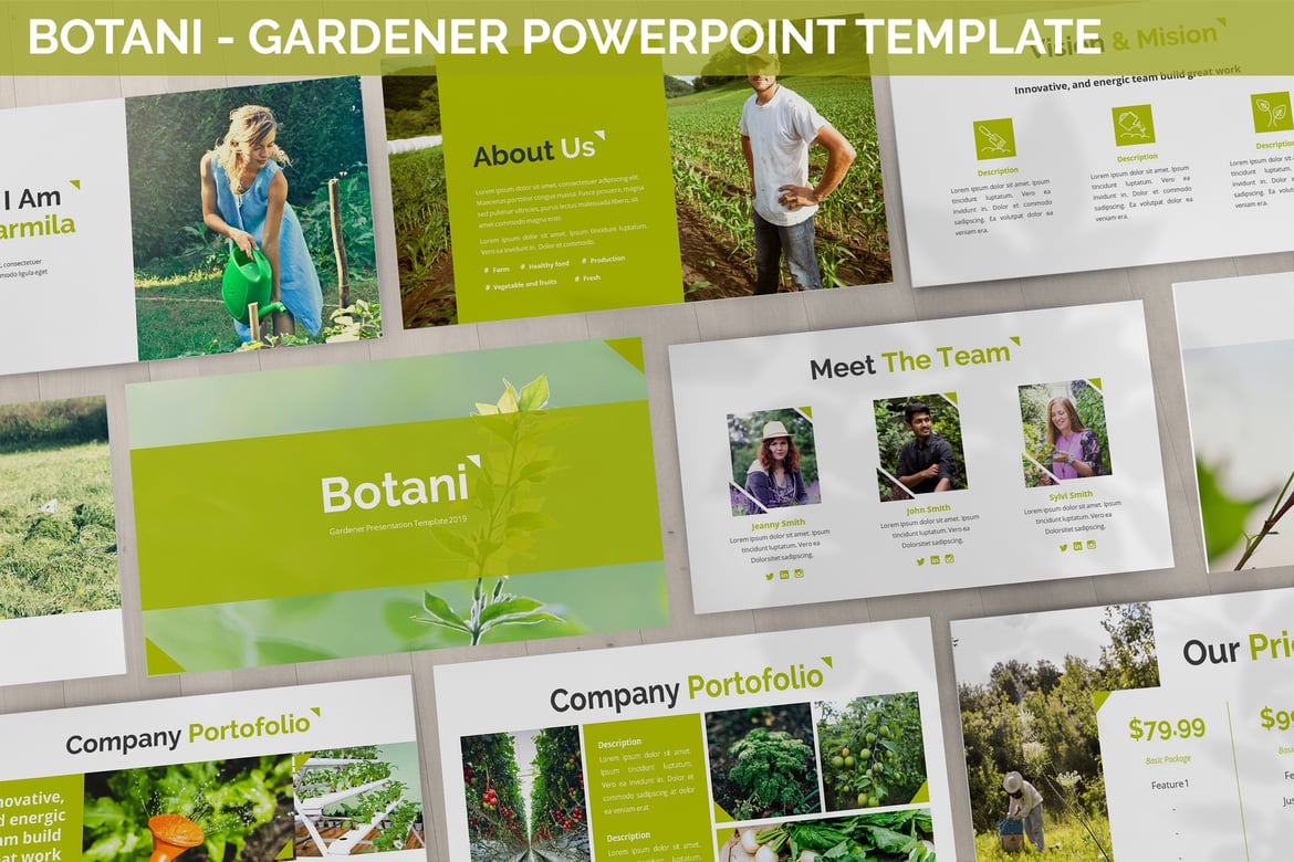 Template Presentasi PowerPoint Botani - Solusi Modern untuk Pertanian dan Alam