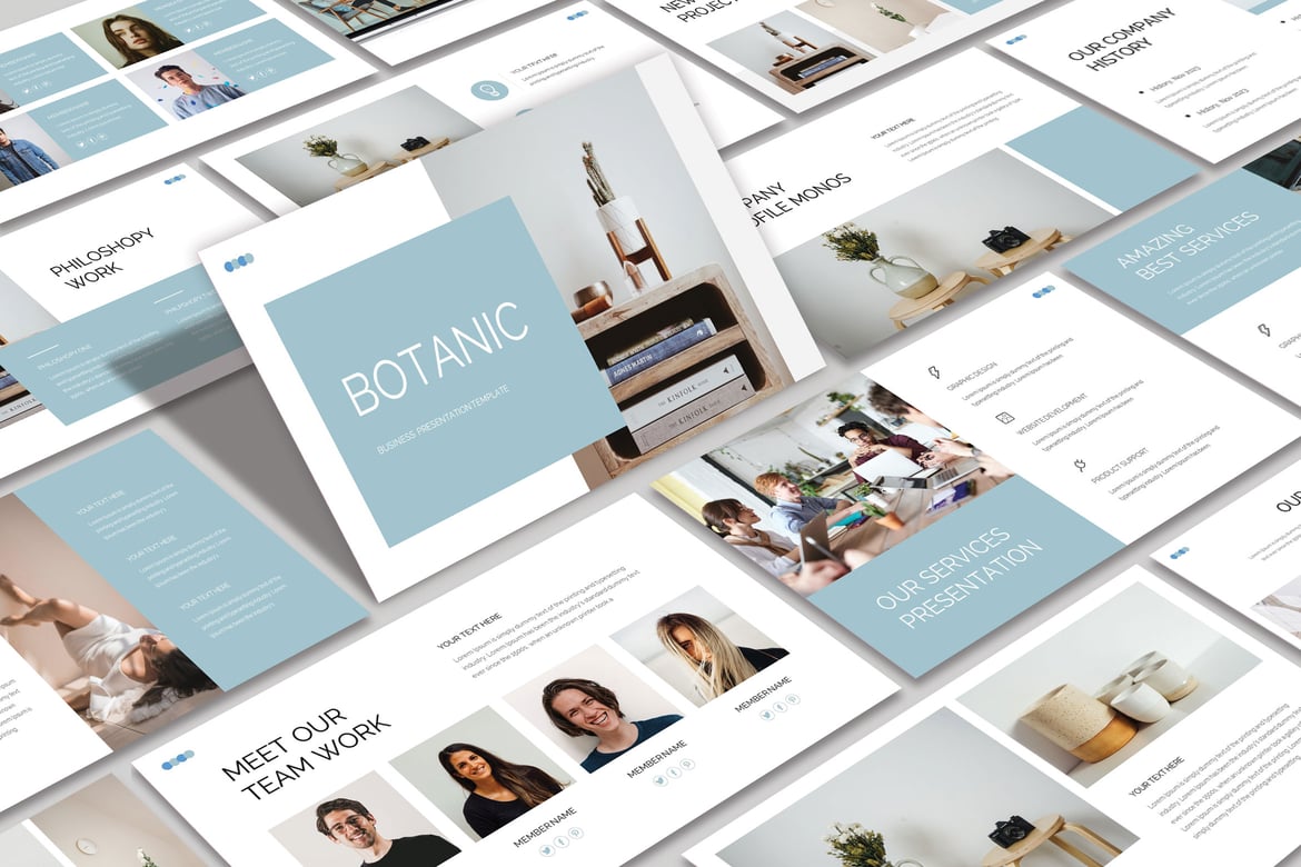 Template Powerpoint Botani yang Menawan