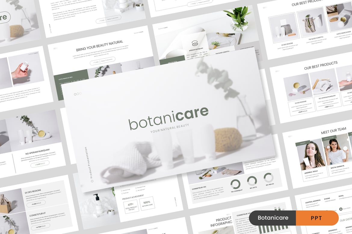 Template Presentasi PowerPoint Botanicare - Solusi Kreatif untuk Pemasaran Anda