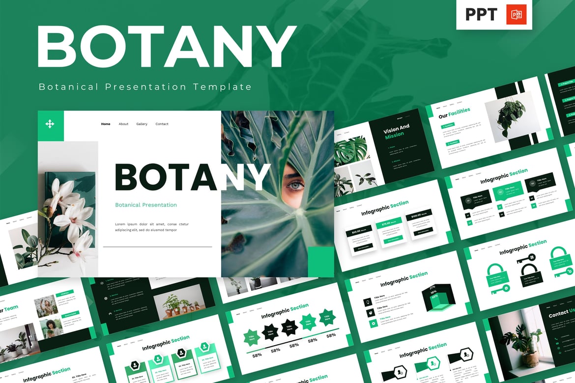 Template Presentasi Botani - Powerpoint yang Menawan