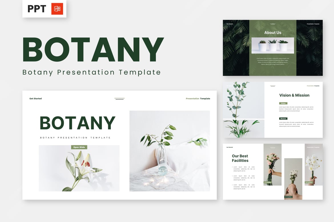 Template Presentasi Botani yang Menawan dan Modern