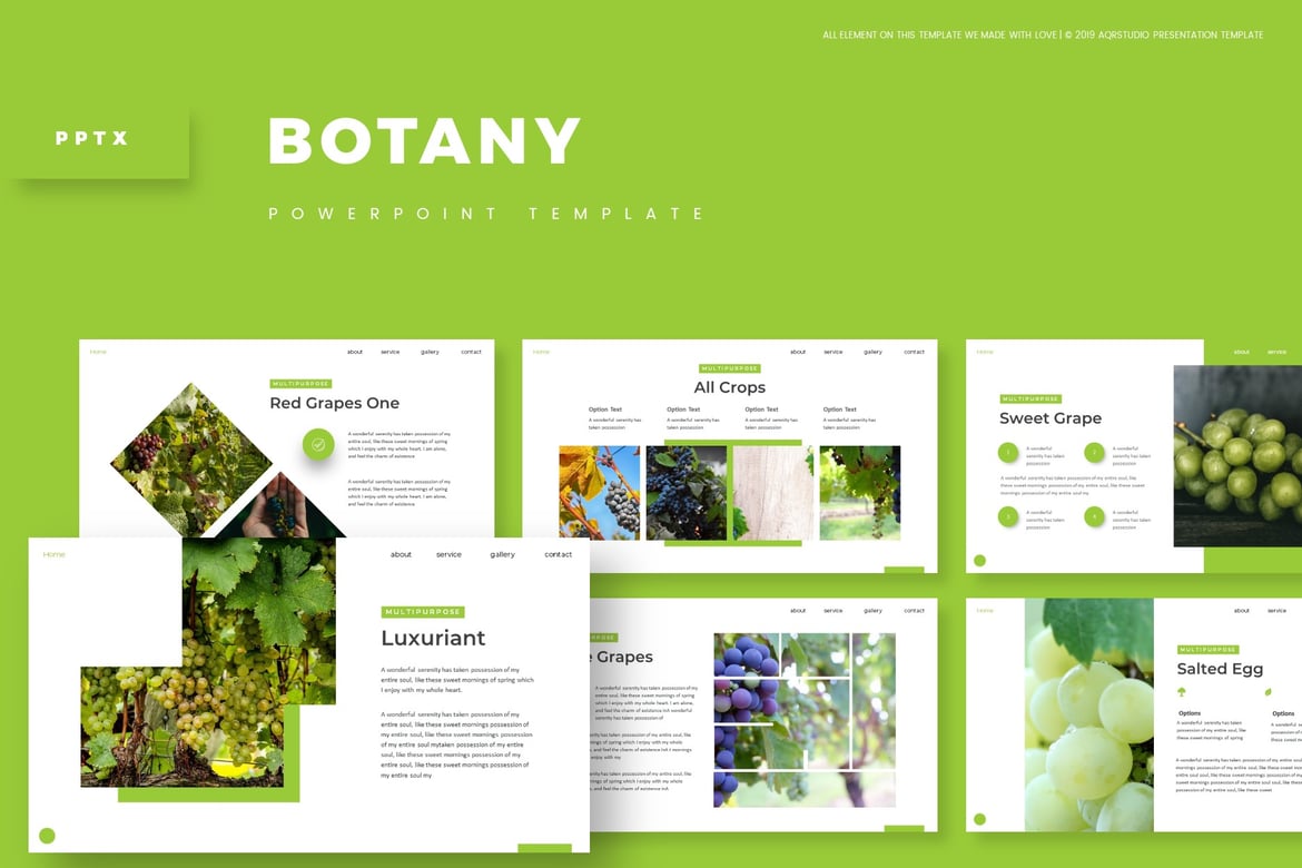 Template PowerPoint Botani yang Menawan dan Serbaguna