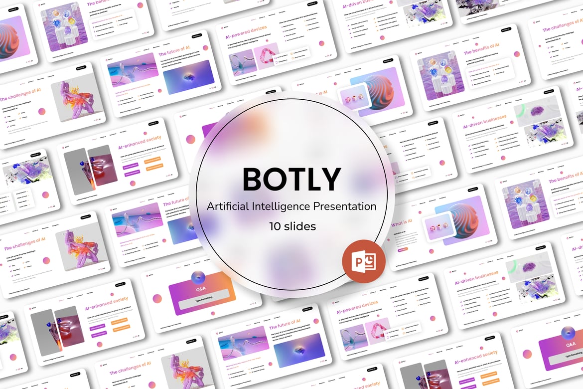 Template PowerPoint Botly - Kekuatan Kecerdasan Buatan untuk Presentasi Menarik