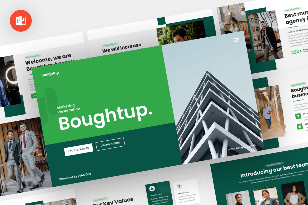 Boughtup - Template Presentasi PowerPoint untuk Pemasaran yang Modern