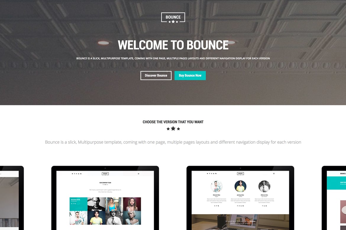 BOUNCE - Template Web Serbaguna yang Responsif