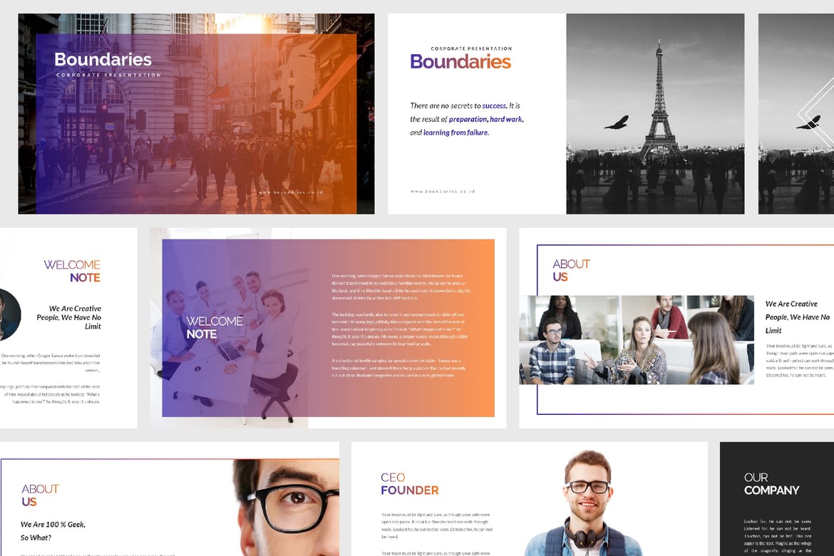 Template Presentasi Powerpoint Kreatif Boundaries Agency