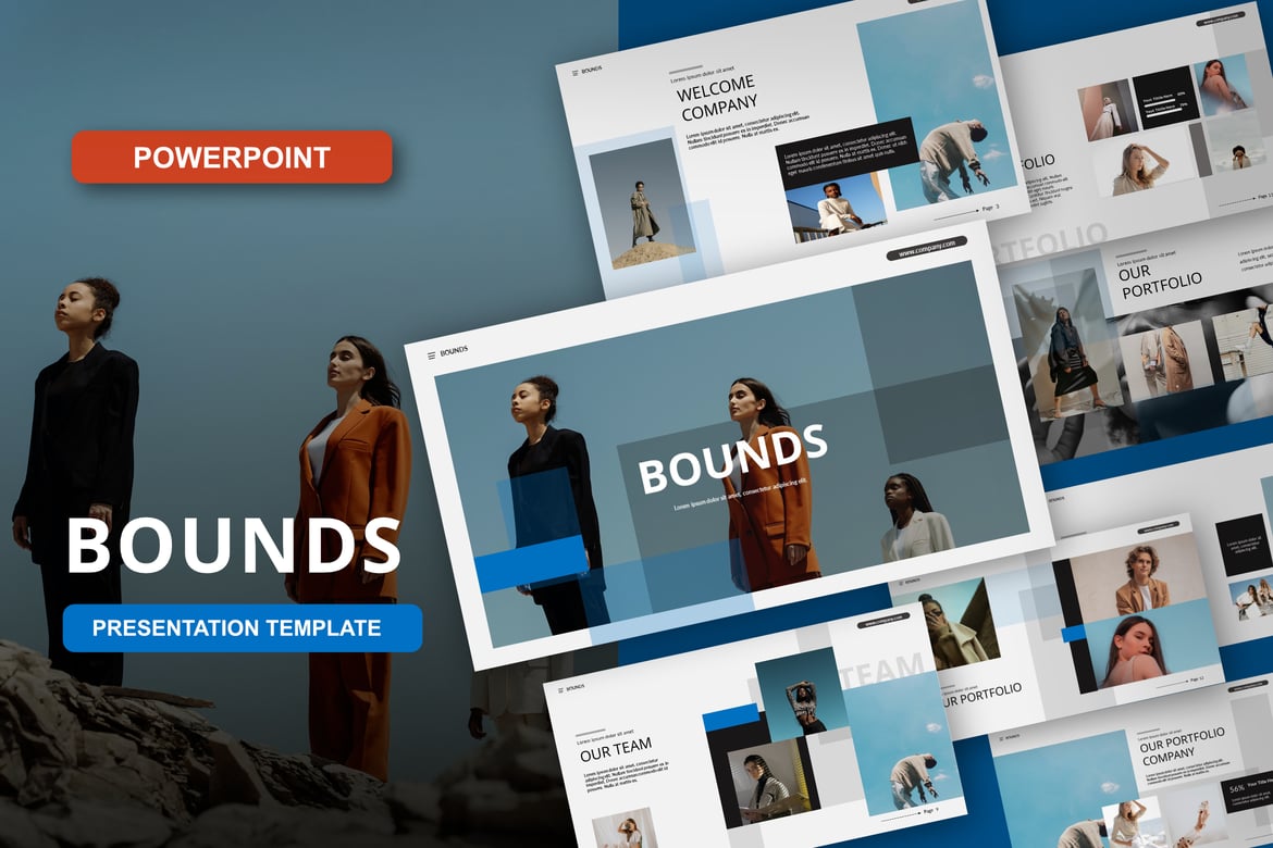 Template PowerPoint Bounds yang Stylish dan Serbaguna