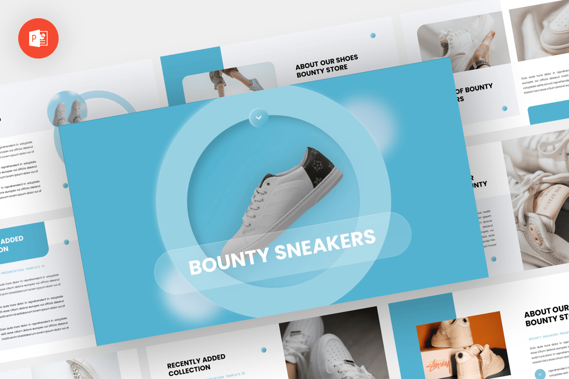 Template Presentasi PowerPoint Bounty - Sneakers Modern dan Profesional