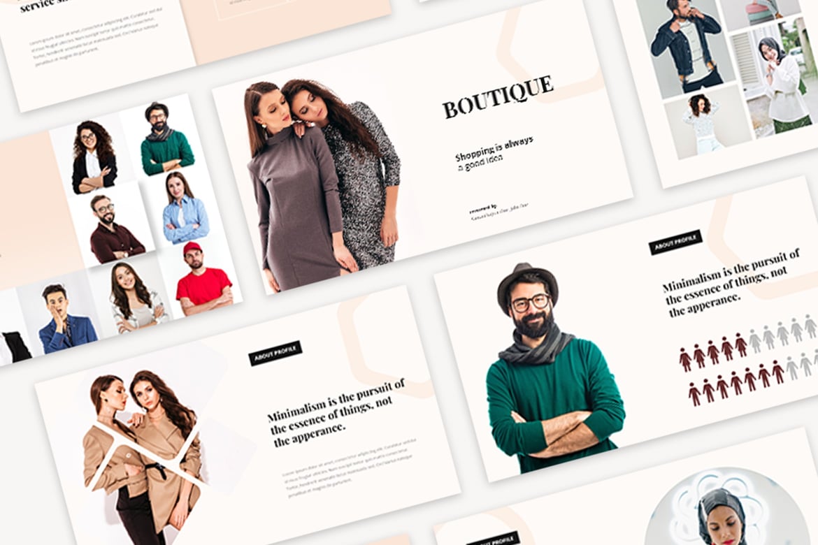 Template Presentasi Fashion Modern - Boutique PowerPoint