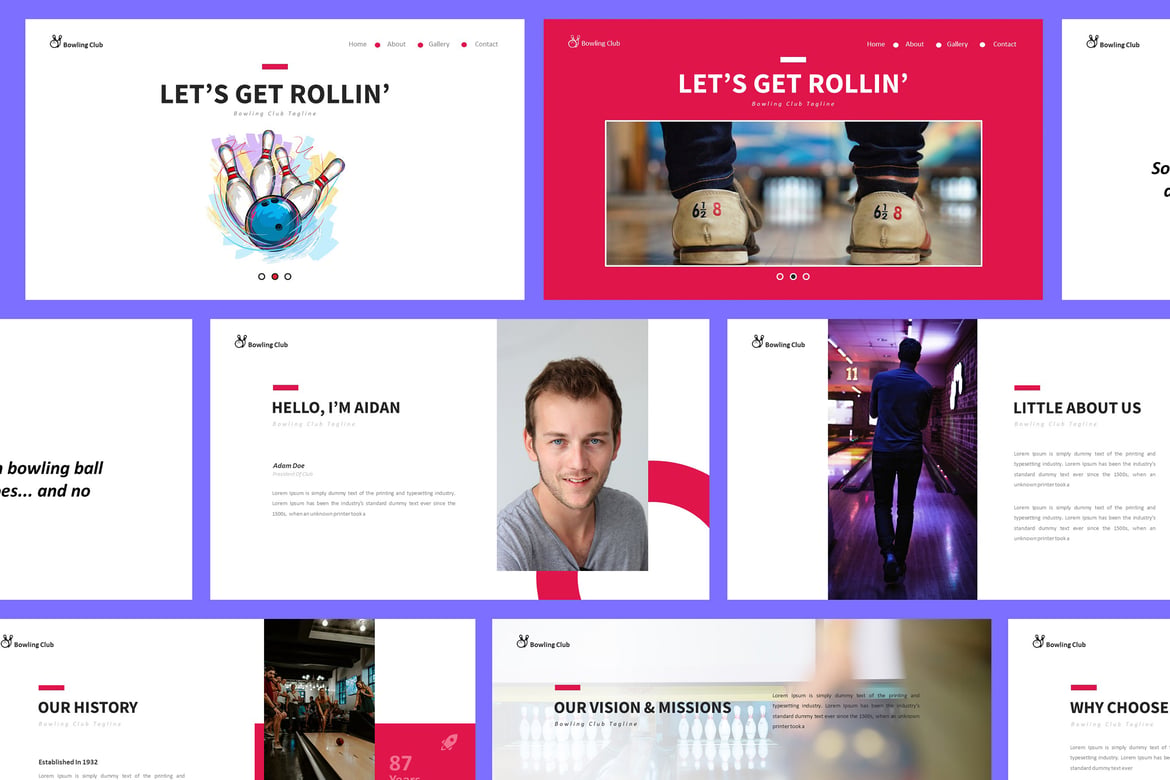 Template Presentasi Powerpoint Bowling yang Profesional dan Menarik