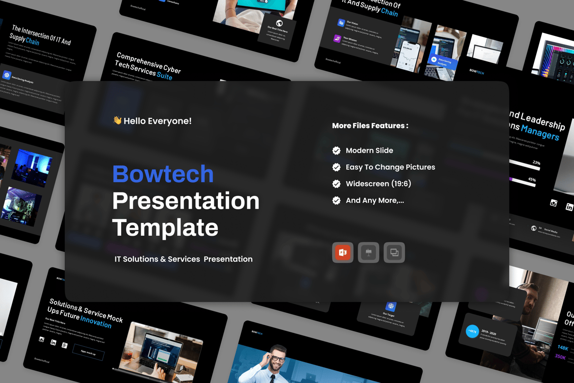 Template Presentasi PowerPoint Bowtech - Solusi & Layanan IT