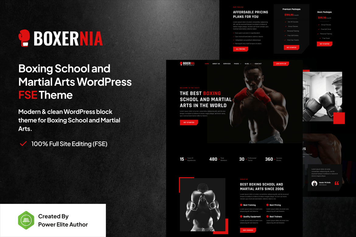 Boxernia – Tema WordPress Terbaik untuk Sekolah Tinju dan Seni Bela Diri