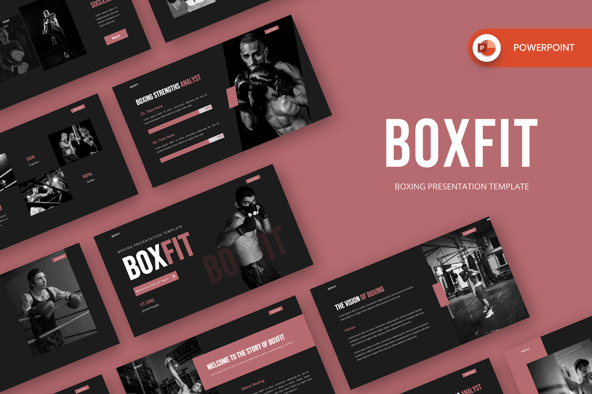Template Presentasi Boxfit - PowerPoint untuk Dunia Tinju