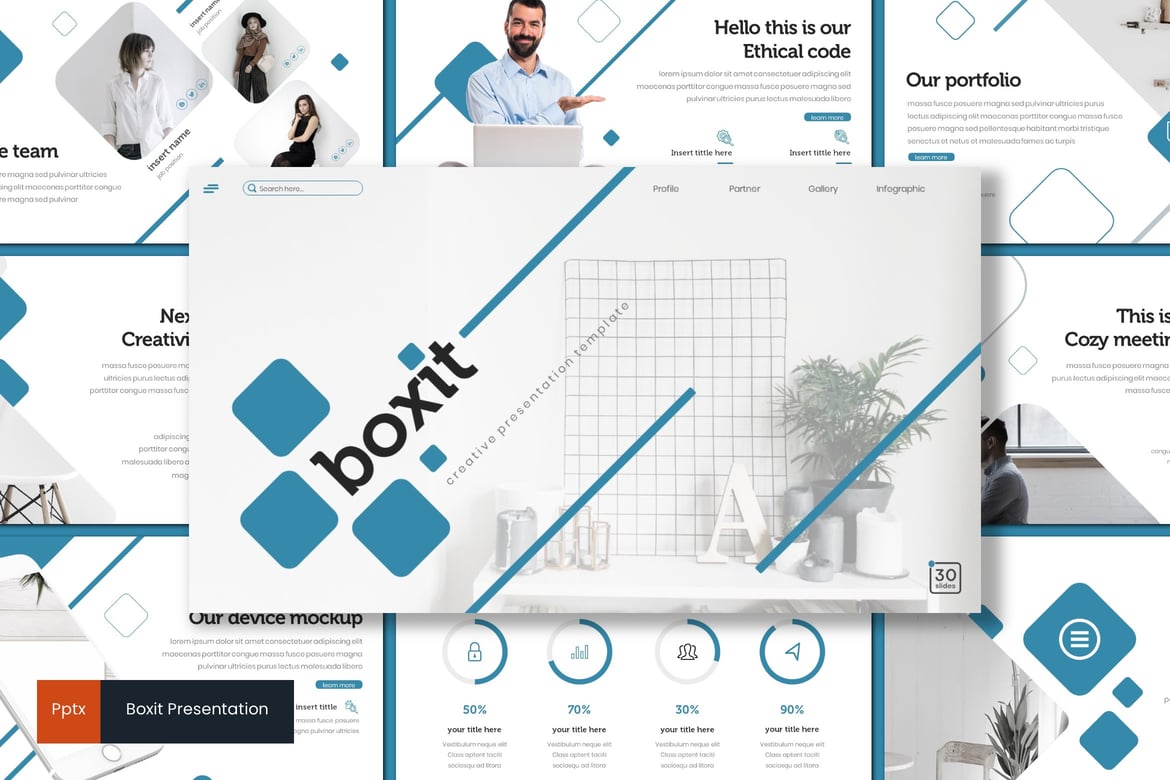 Template Presentasi Boxit - Desain Minimalis dan Kreatif