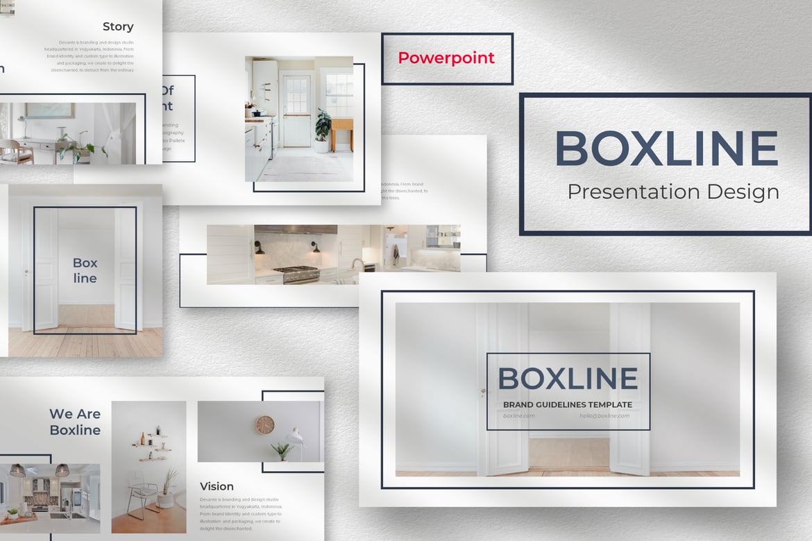 Template Presentasi Powerpoint Boxline yang Elegan dan Profesional