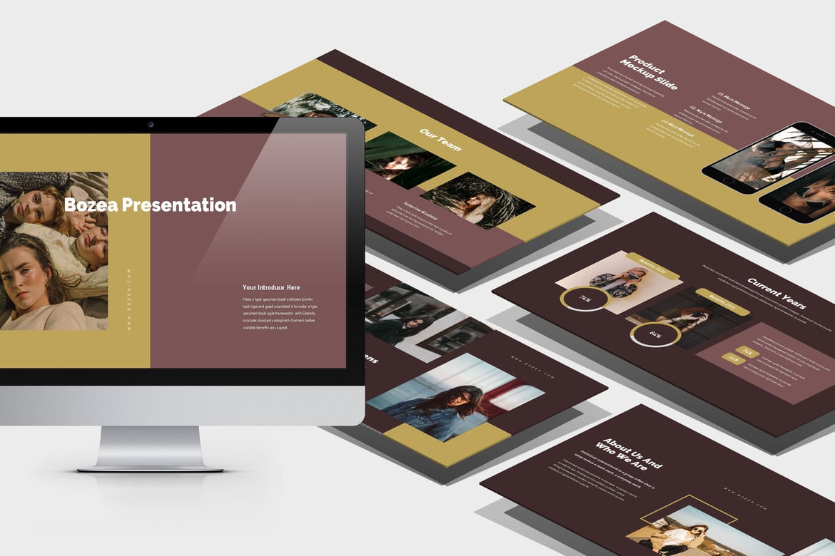 Template Presentasi Bozea: Fotografi Model & Fashion yang Menarik