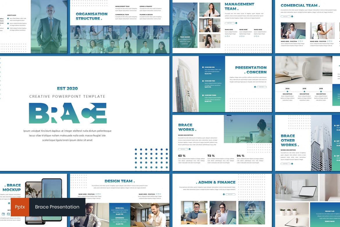 Brace - Template Presentasi Powerpoint Kreatif dan Minimalis