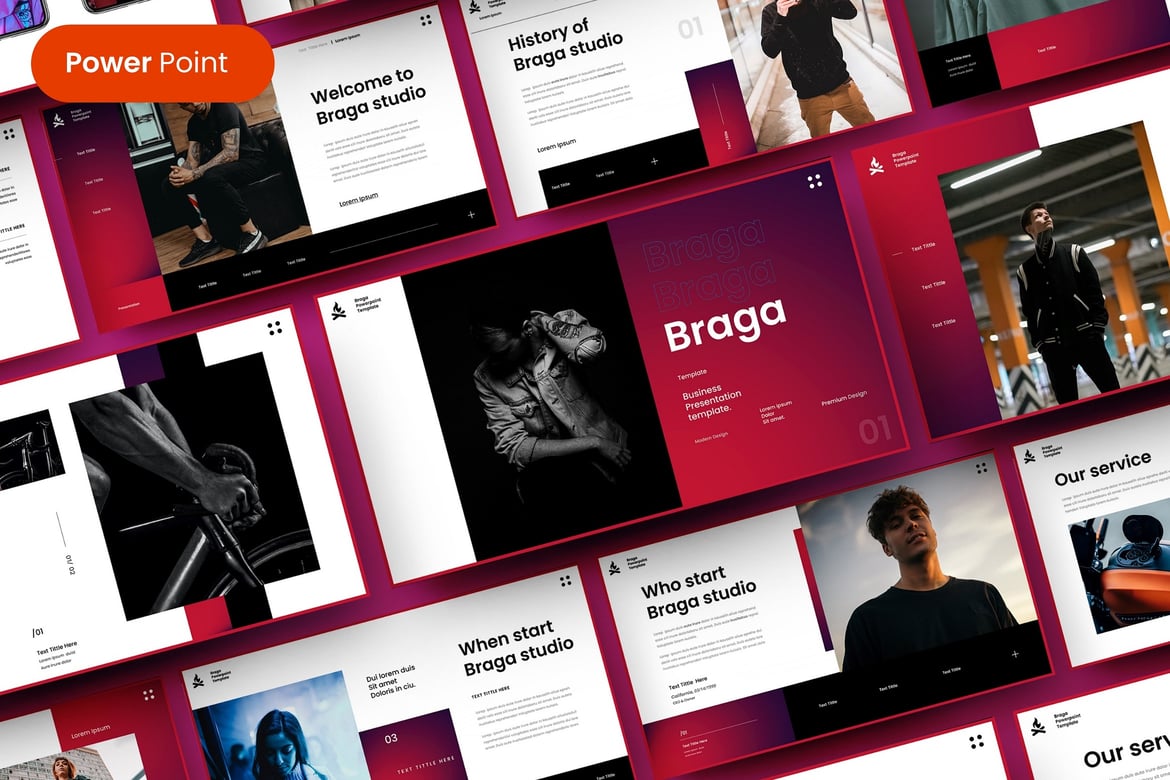 Braga – Template PowerPoint Bisnis yang Menarik