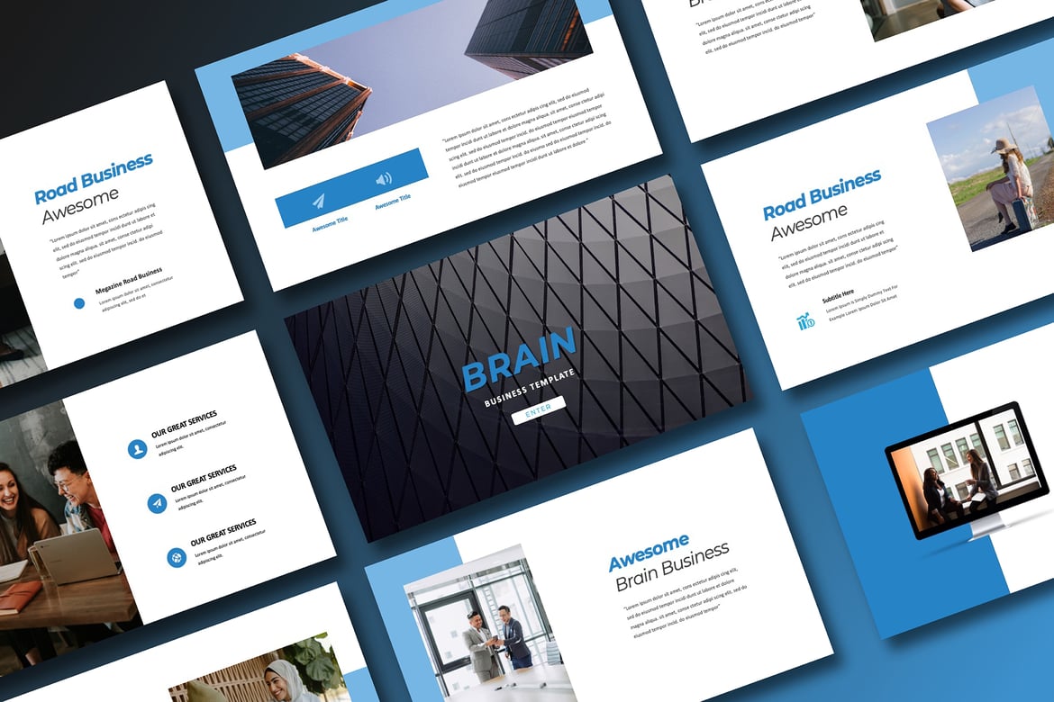 Template Presentasi PowerPoint Bisnis yang Modern dan Minimalis