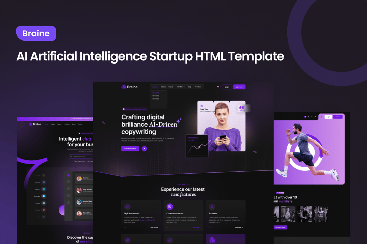 Braine - Template Website AI yang Inovatif dan Responsif