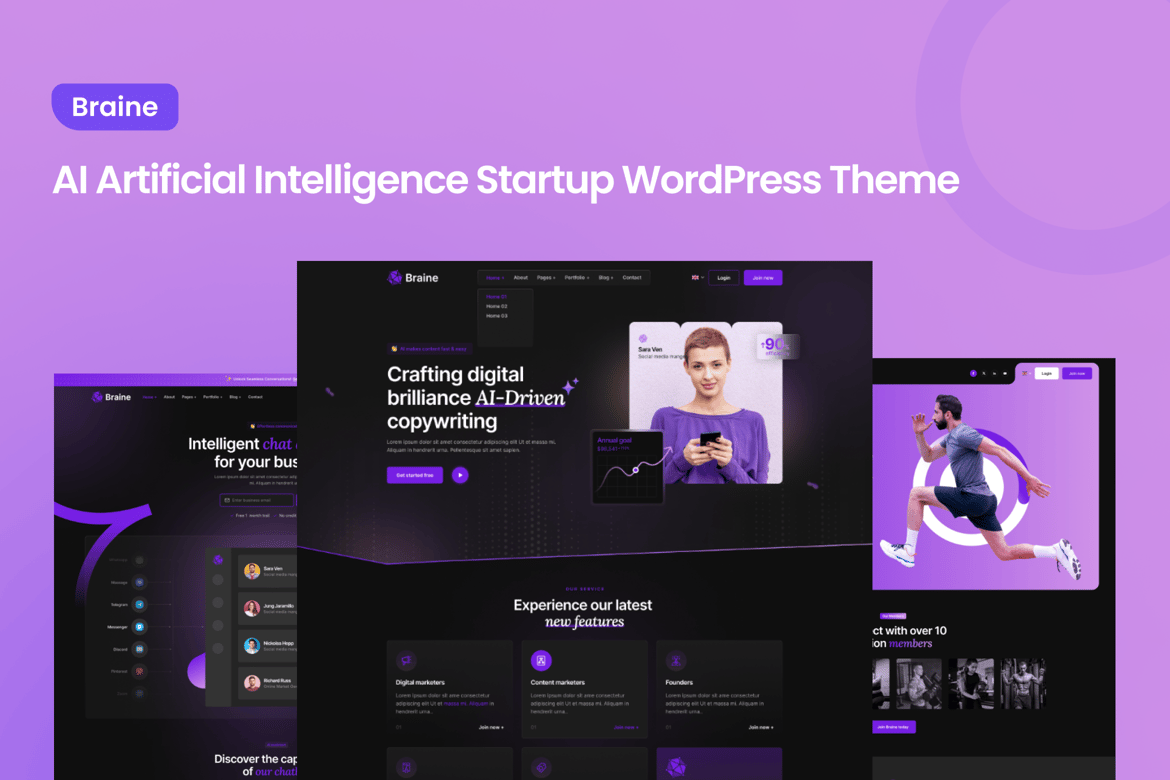 Braine - Tema WordPress AI dan Teknologi Digital Terbaik