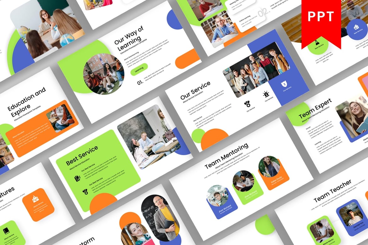 Template PowerPoint Edukasi Brainstorm yang Menarik
