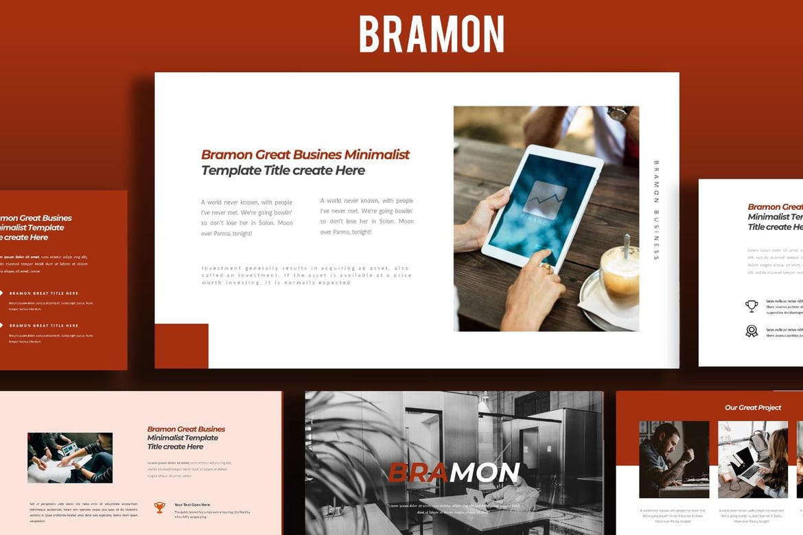 Template Presentasi PowerPoint Bramon Business yang Modern dan Kreatif
