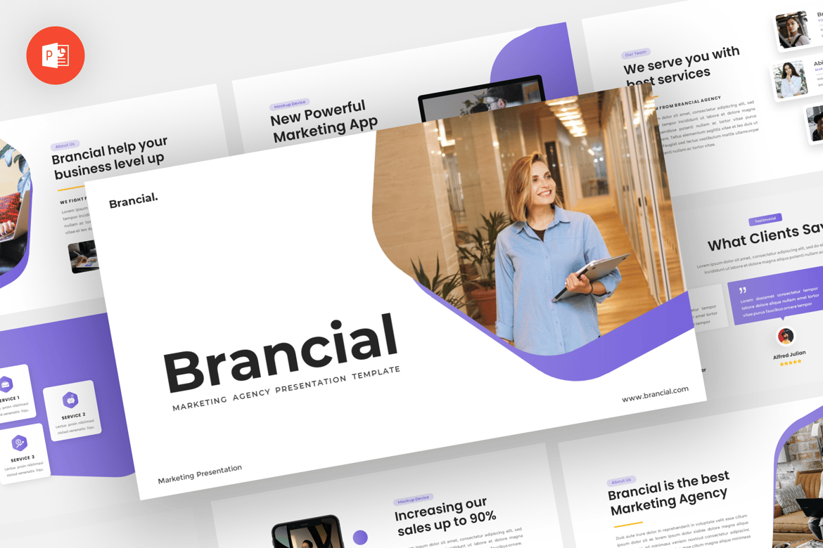 Brancial - Template PowerPoint Pemasaran yang Modern dan Profesional