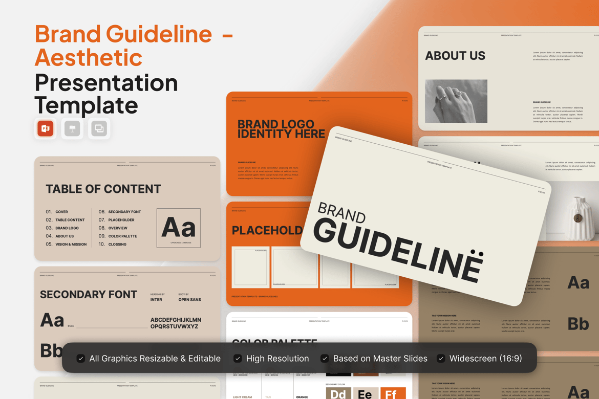 Template PowerPoint Brand Guideline yang Estetik dan Modern