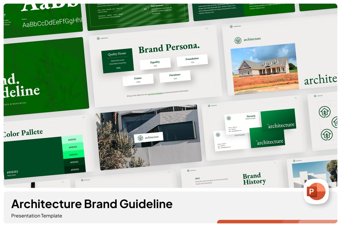 Template Presentasi PowerPoint Panduan Merek yang Menarik