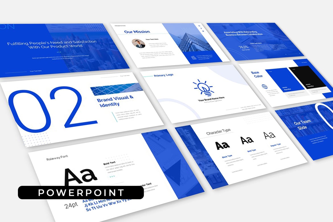 Template Presentasi PowerPoint Pedoman Merek untuk Bisnis Korporasi