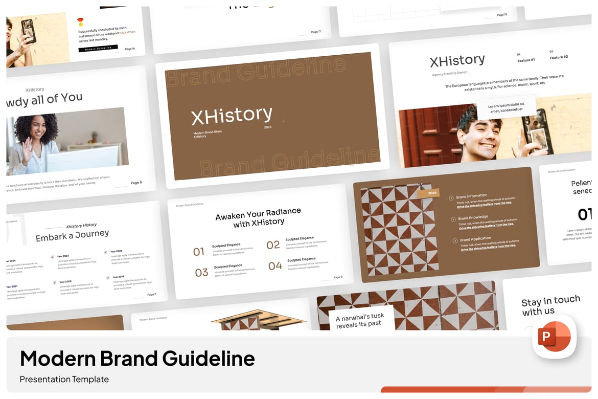 Template Presentasi PowerPoint Brand Guideline Modern