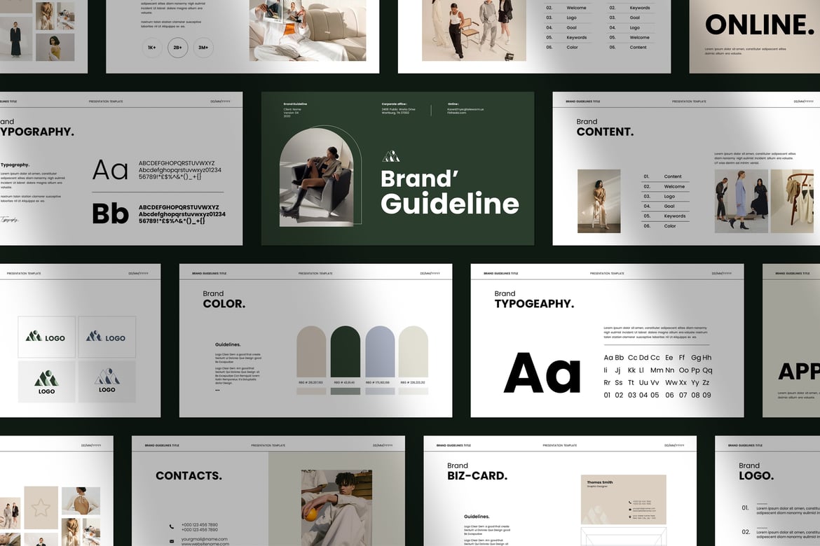 Template PowerPoint Panduan Merek yang Elegan dan Profesional