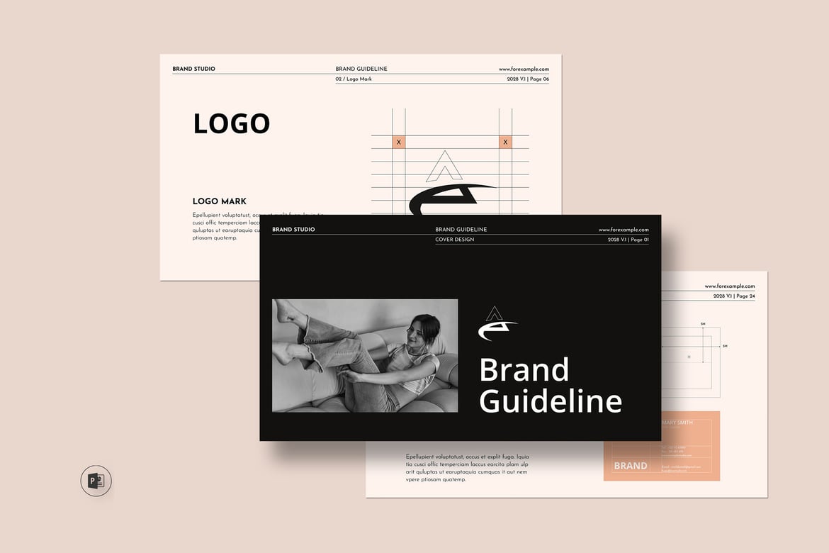 Template Presentasi PowerPoint Panduan Merek yang Menarik