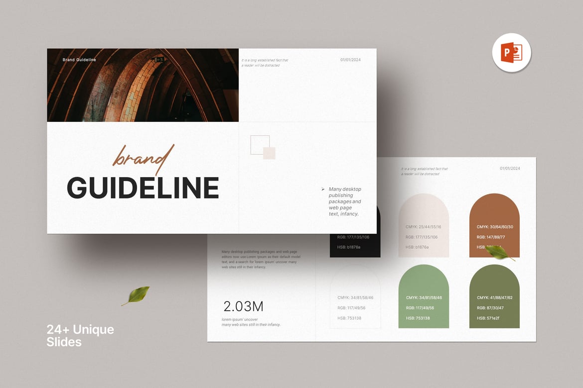 Template Presentasi PowerPoint Panduan Merek yang Menarik