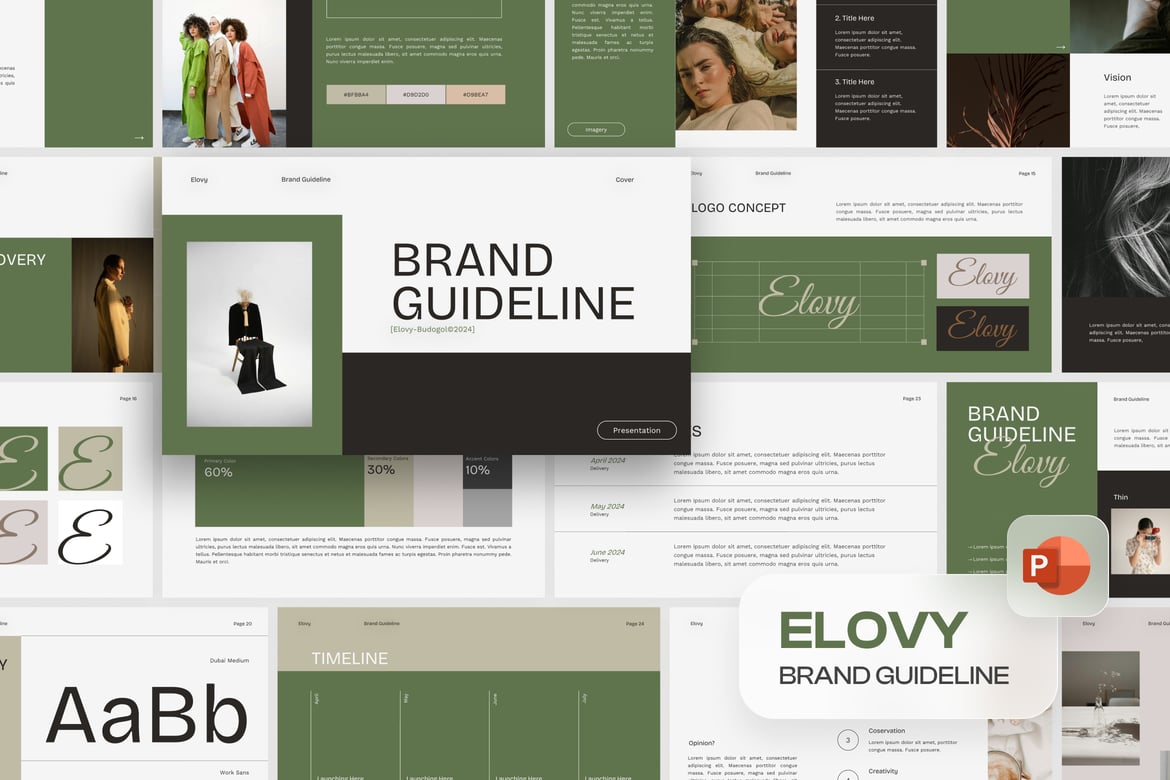 Template Presentasi Brand Guideline Modern dan Minimalis