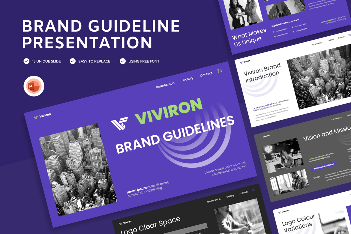 Template Powerpoint Pedoman Merek yang Menarik dan Profesional