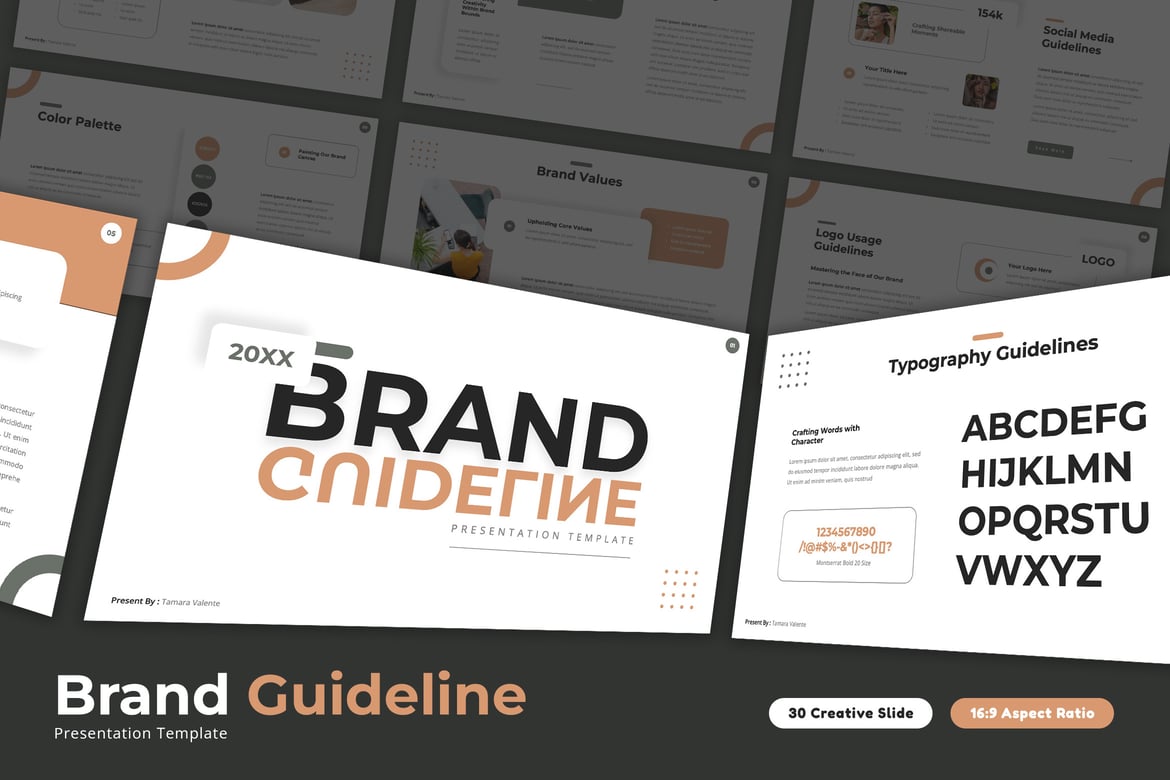 Template PowerPoint Pedoman Merek yang Kreatif dan Modern