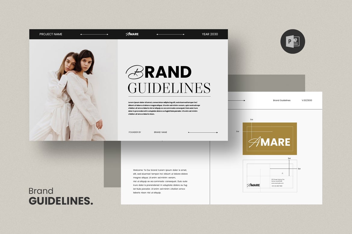 Template PowerPoint Panduan Merek yang Profesional dan Menarik