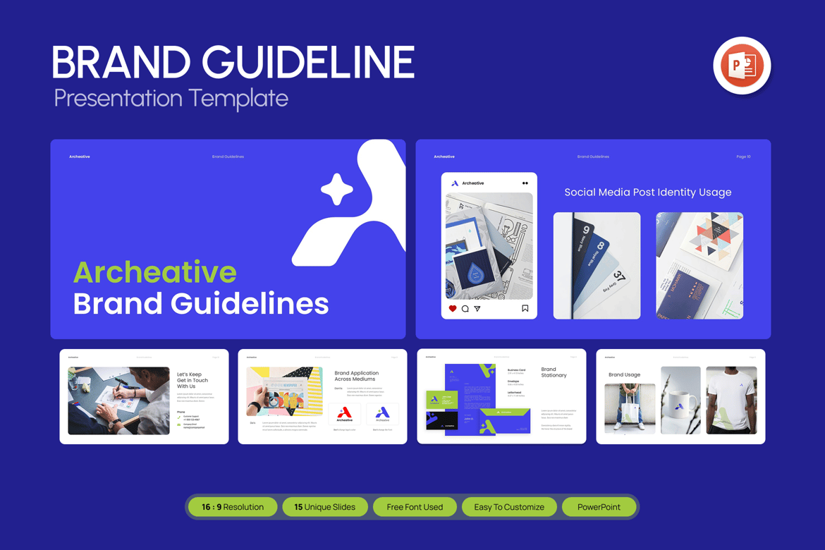 Template Presentasi Panduan Merek yang Menarik dan Profesional