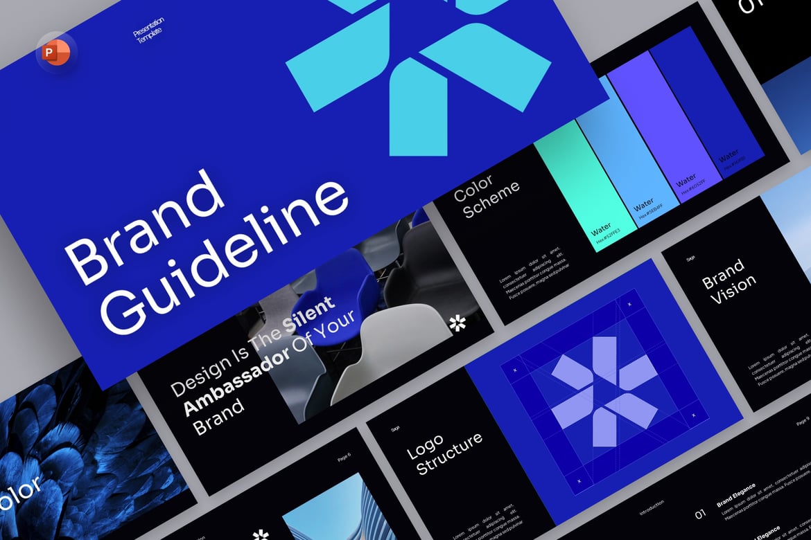 Template PowerPoint Pedoman Merek yang Profesional dan Modern