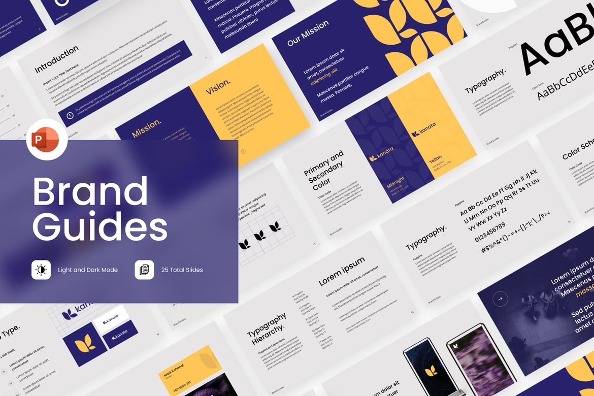 Template PowerPoint Panduan Merek yang Menarik dan Profesional