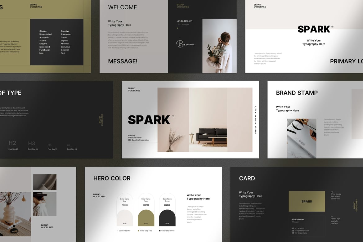 Template PowerPoint Panduan Brand yang Elegan dan Profesional