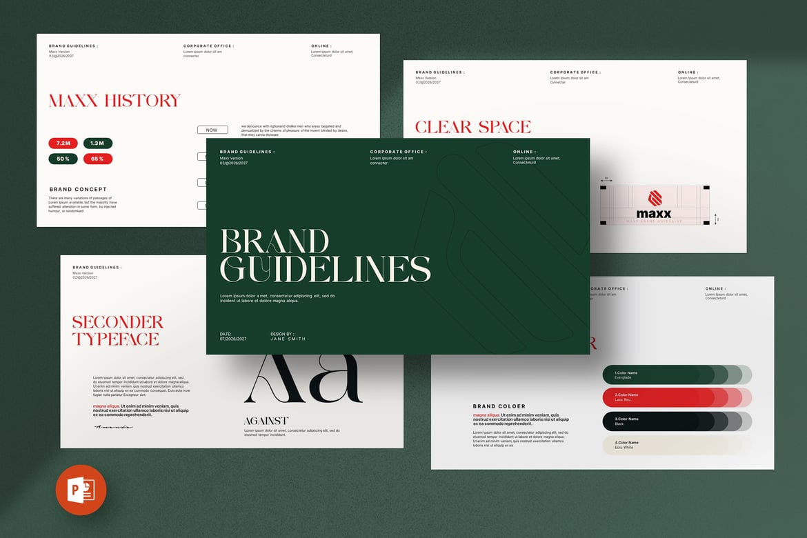 Template PowerPoint Panduan Brand yang Profesional dan Menarik