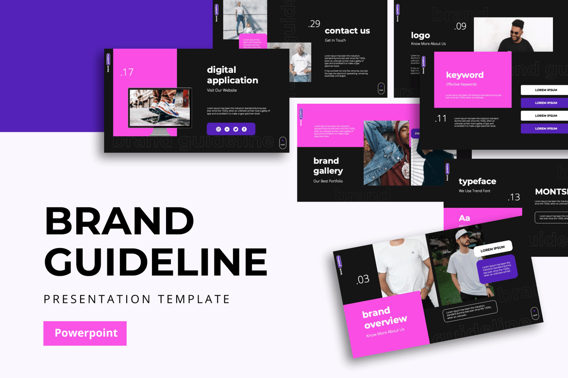 Template Powerpoint Panduan Merek yang Modern dan Profesional